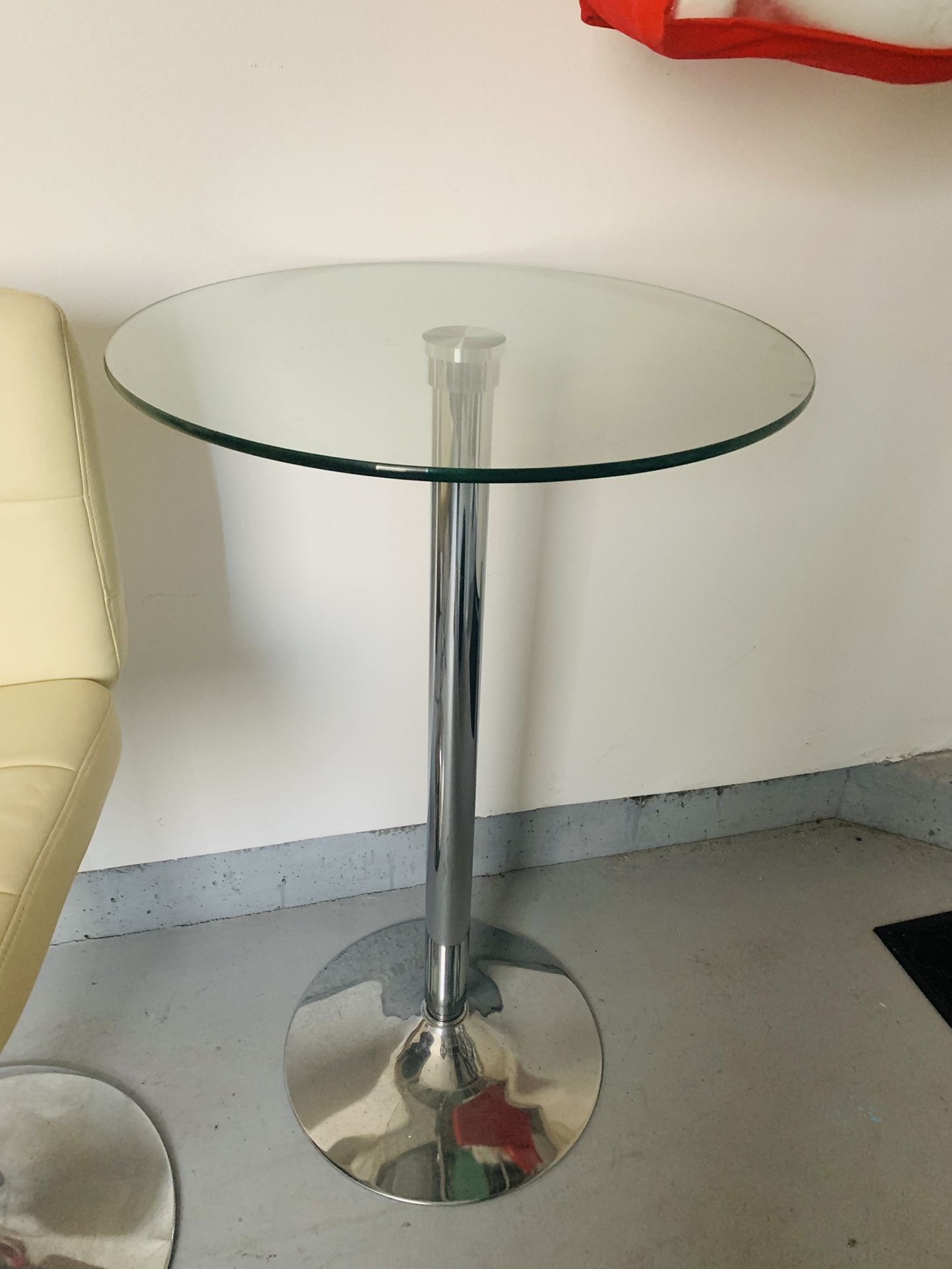 High top glass top table