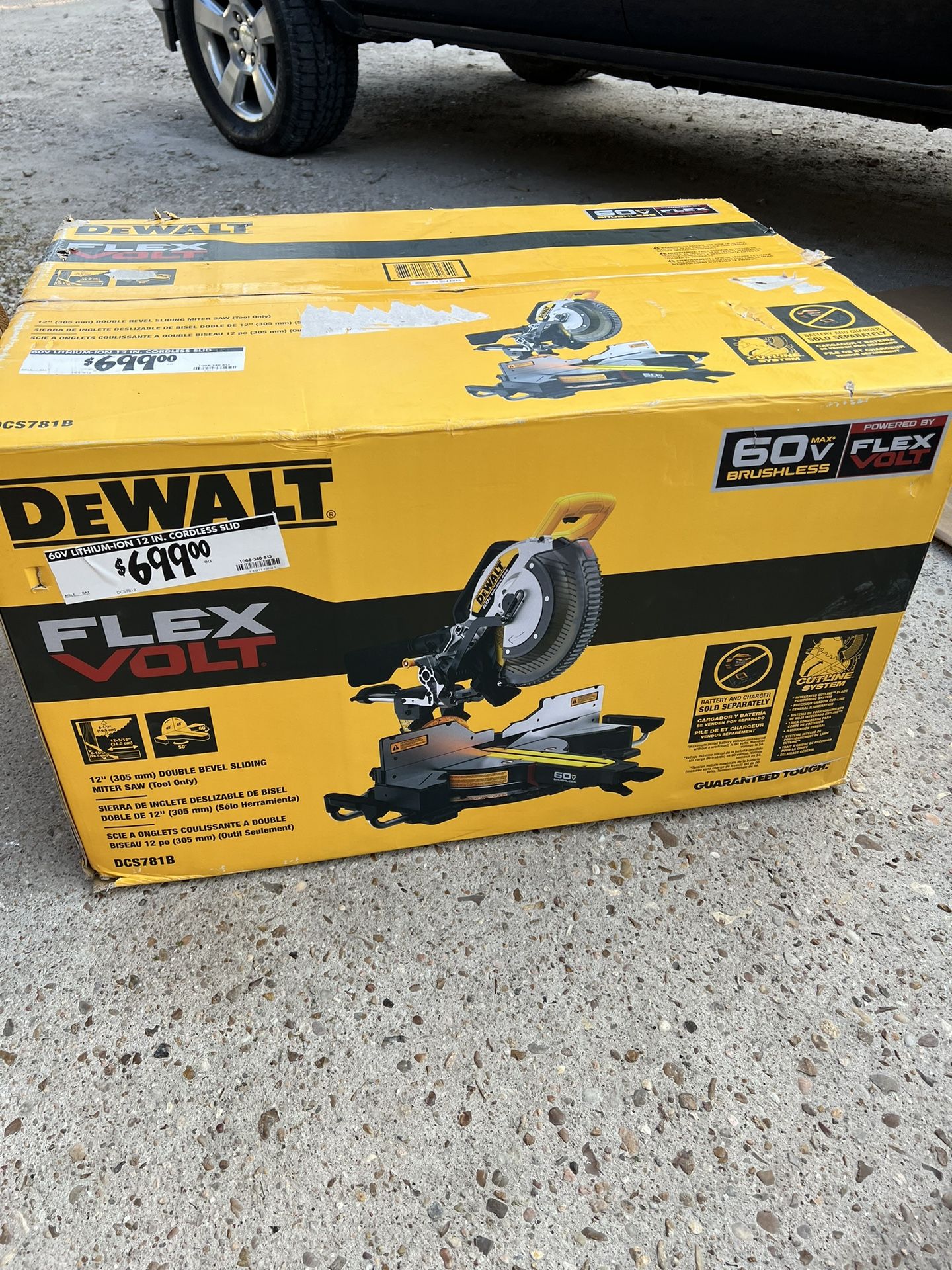Dewalt 60v Flexvolt Single Battery 12in Sliding Miter Saw (tool Only)