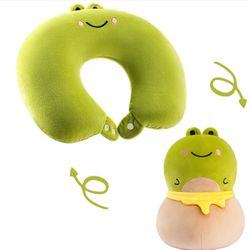 Frog Plush 2in1 Travel Neck Pillows 