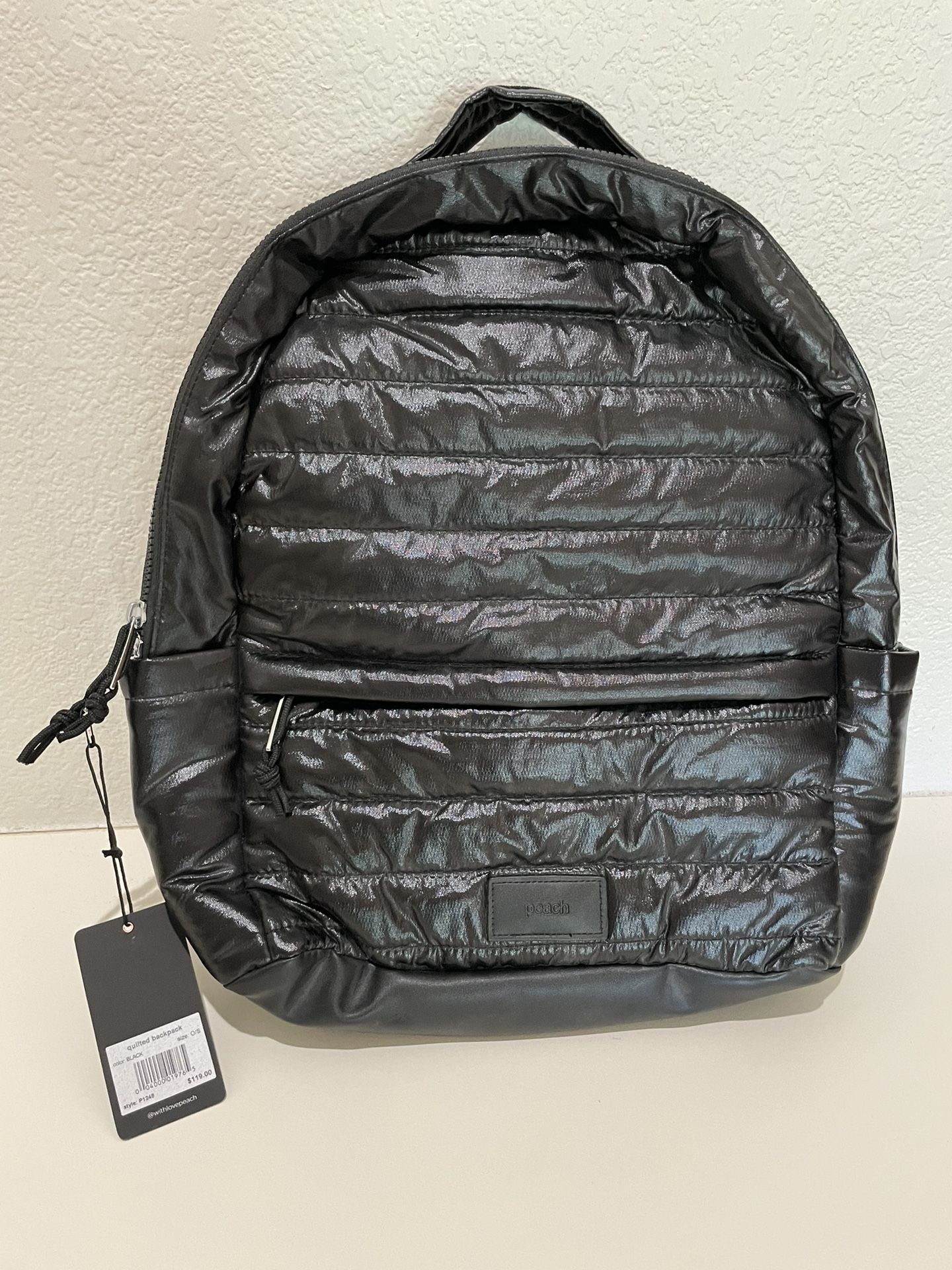 Peach Quilted Backpack