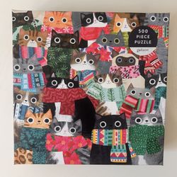 Galison - Wintery Cats - 500 Piece Puzzle