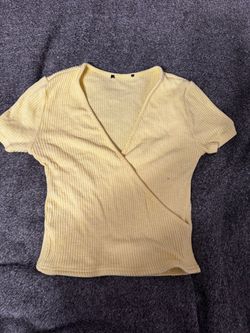 Yellow cover up shirt