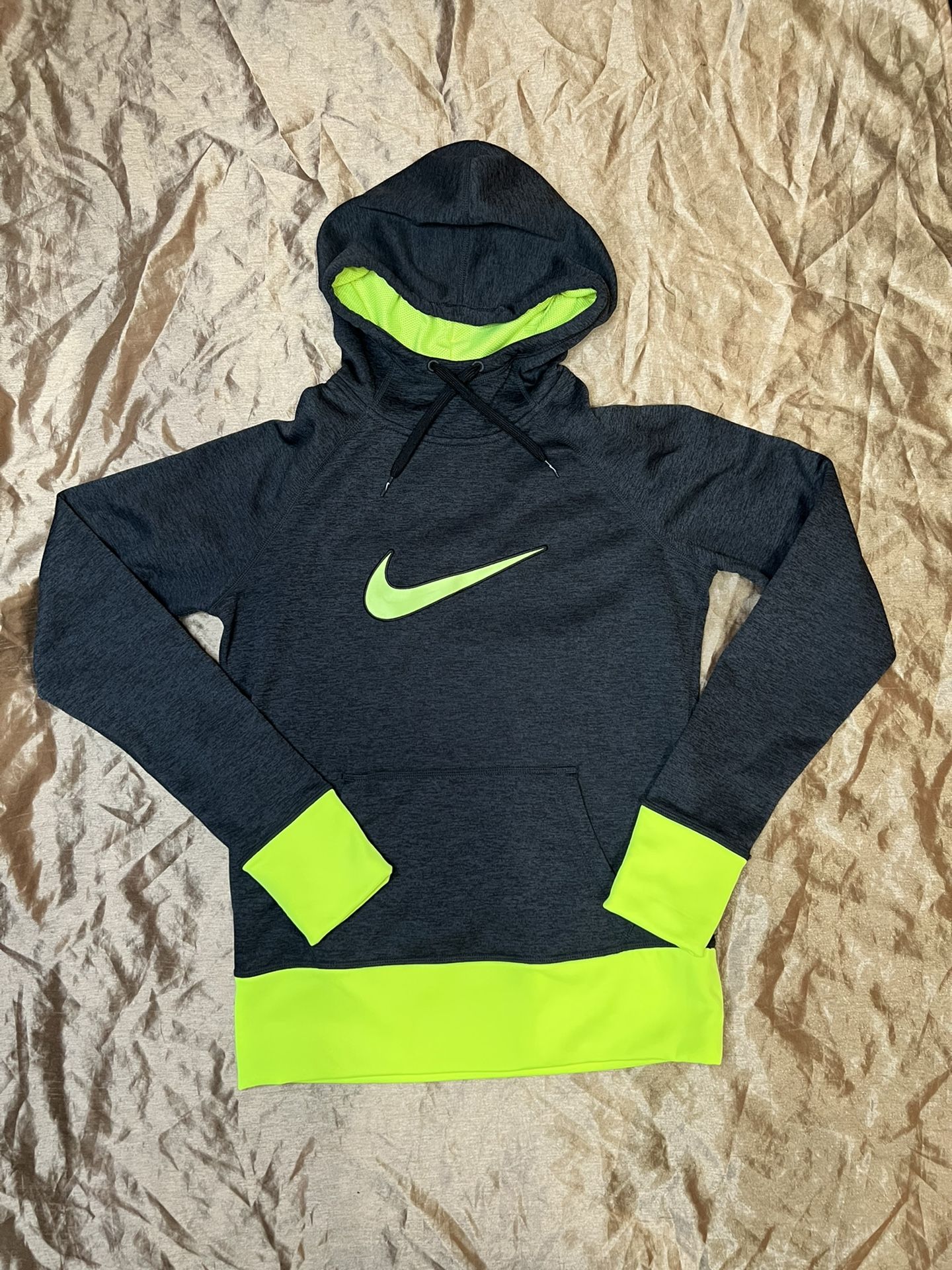 Nike Therma Fit All The Time Fleece Hoodie Jacket Women's SMALL Neon GREEN