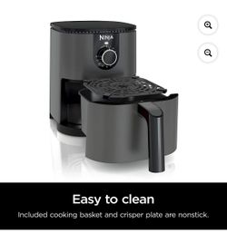 Ninja Mini 2 Qt Air Fryer w/ Quick Set Timer, Compact and Nonstick, AF080 Grey