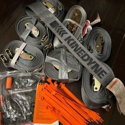 Heavy Duty Kinedyne E-Track Ratchet Straps Lot of 6 + Trucker Accessories