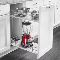 Rev A Shelf 2 tiered 8  3/4" with base and soft close chrome 