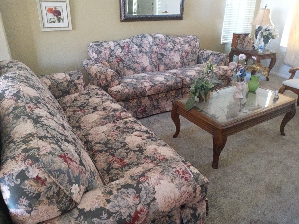Floral Set Of Sofas