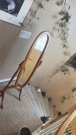 Wooden Cheval floor mirror