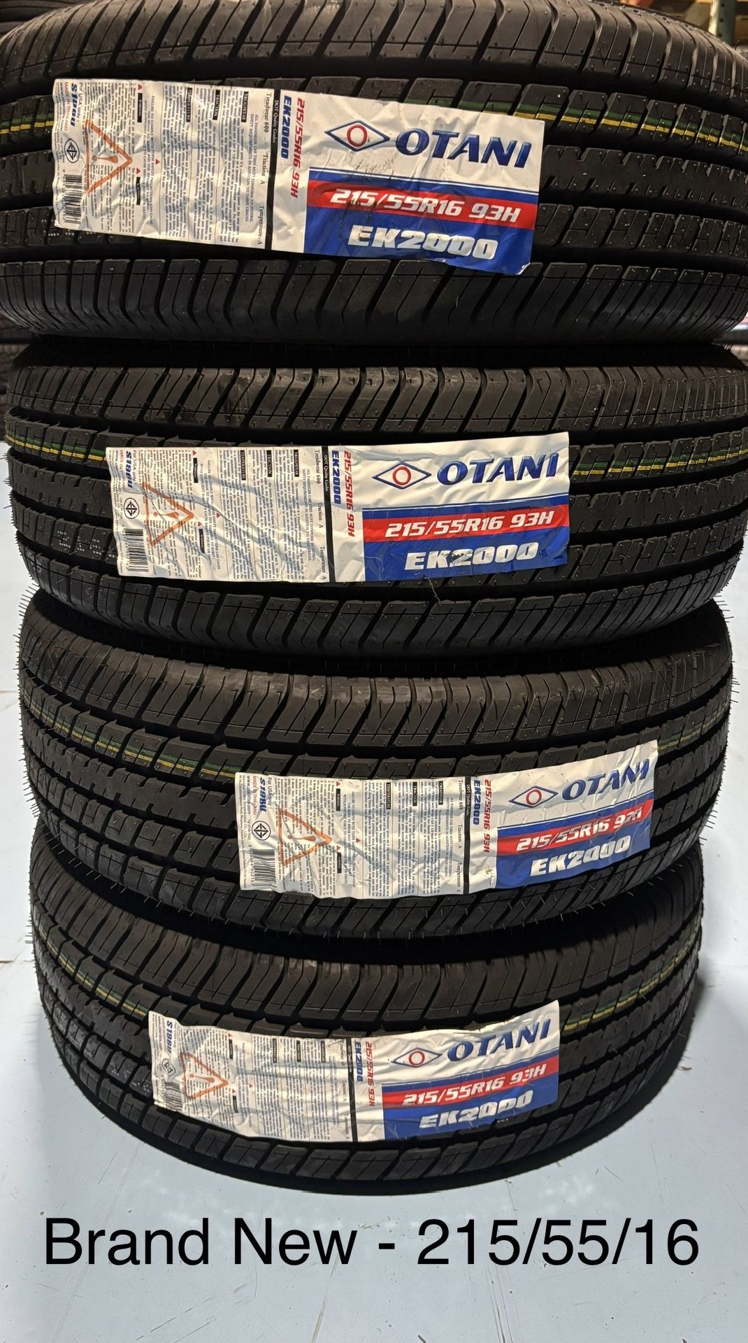(4) - 215/55/16 Otani EK2000 All Season Tires