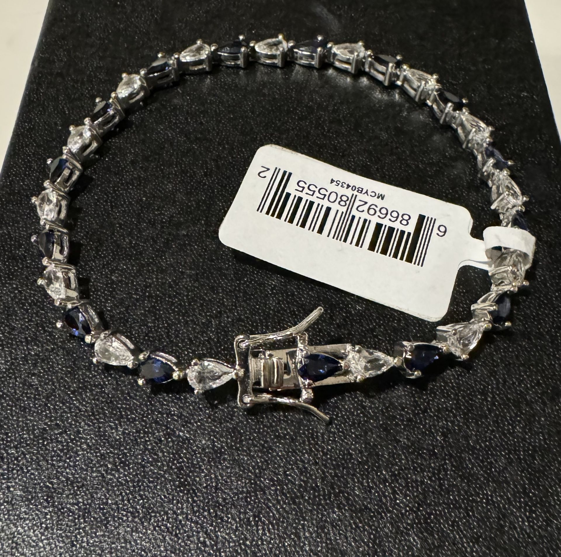 925 Silver Bracelet With Blue Sapphire (5- 1/4 ct. t.w.), Size 7 1/2”, purchased at Macys, beyond 60 day return policy to take it back, $250 At Macys