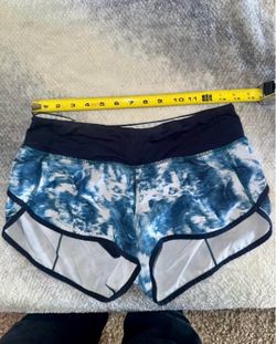 Lululemon speed up high rise shorts blue white size 4