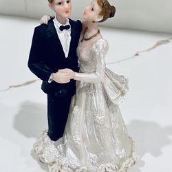 Bride and Groom Wedding Cake Top Couple 5.5” x 3.3”
