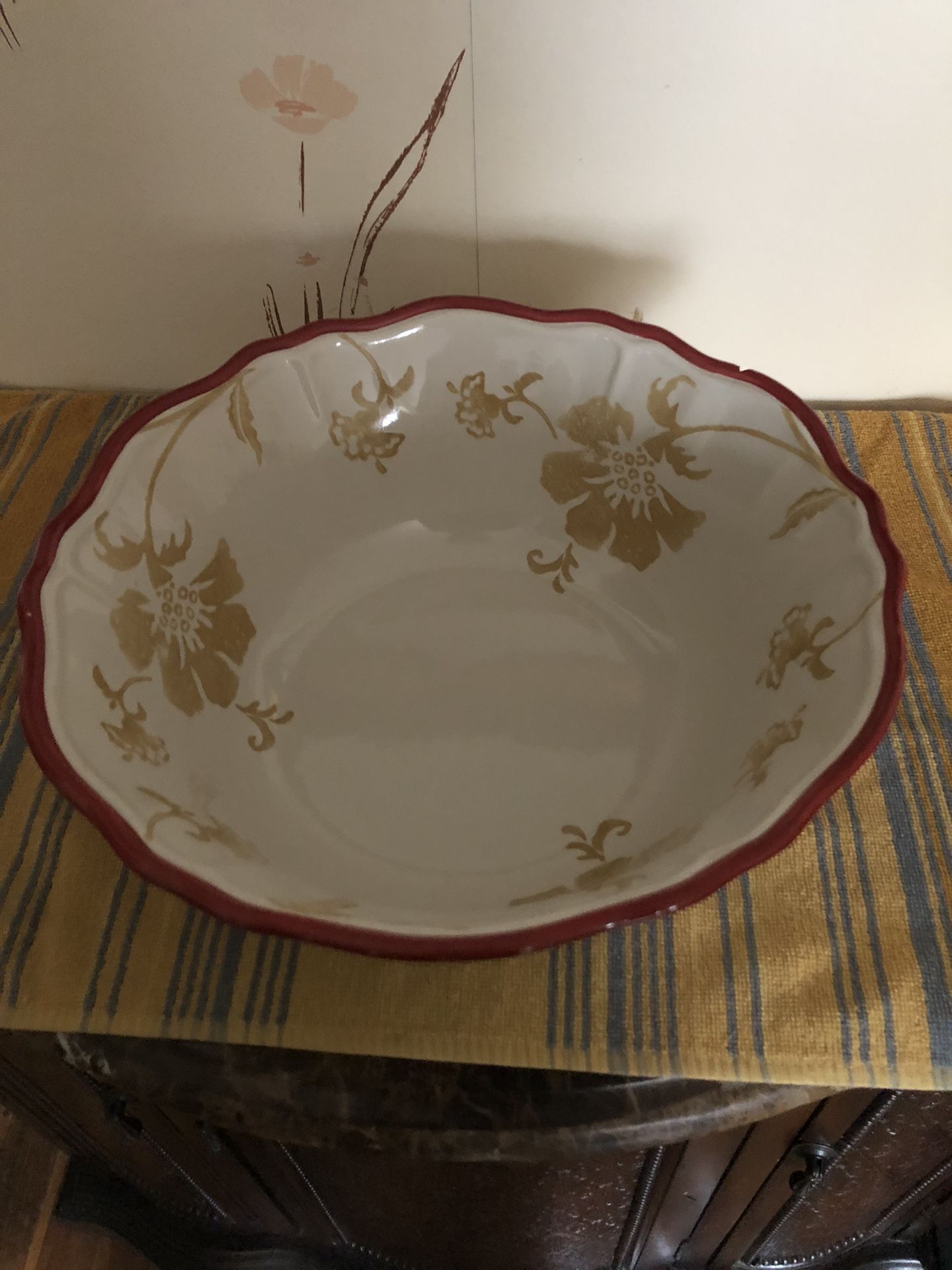 Large And Deep Beautiful Pasta Bowl