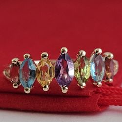 ❤️10k Size 7 Amazing Solid Yellow Gold Multi-Gemstone Ring!/ Anillo de Oro con Piedras Preciosas! 👌🎁Post Tags: 10k 14k