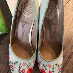 Sam Edelman Floral Embroidered Wedge Heels 