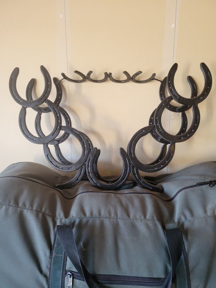 Custom Made Horseshoe Wine Rack