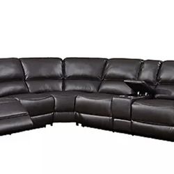 Member's Mark 6-Piece Faux Leather Reclining Sectional Set
