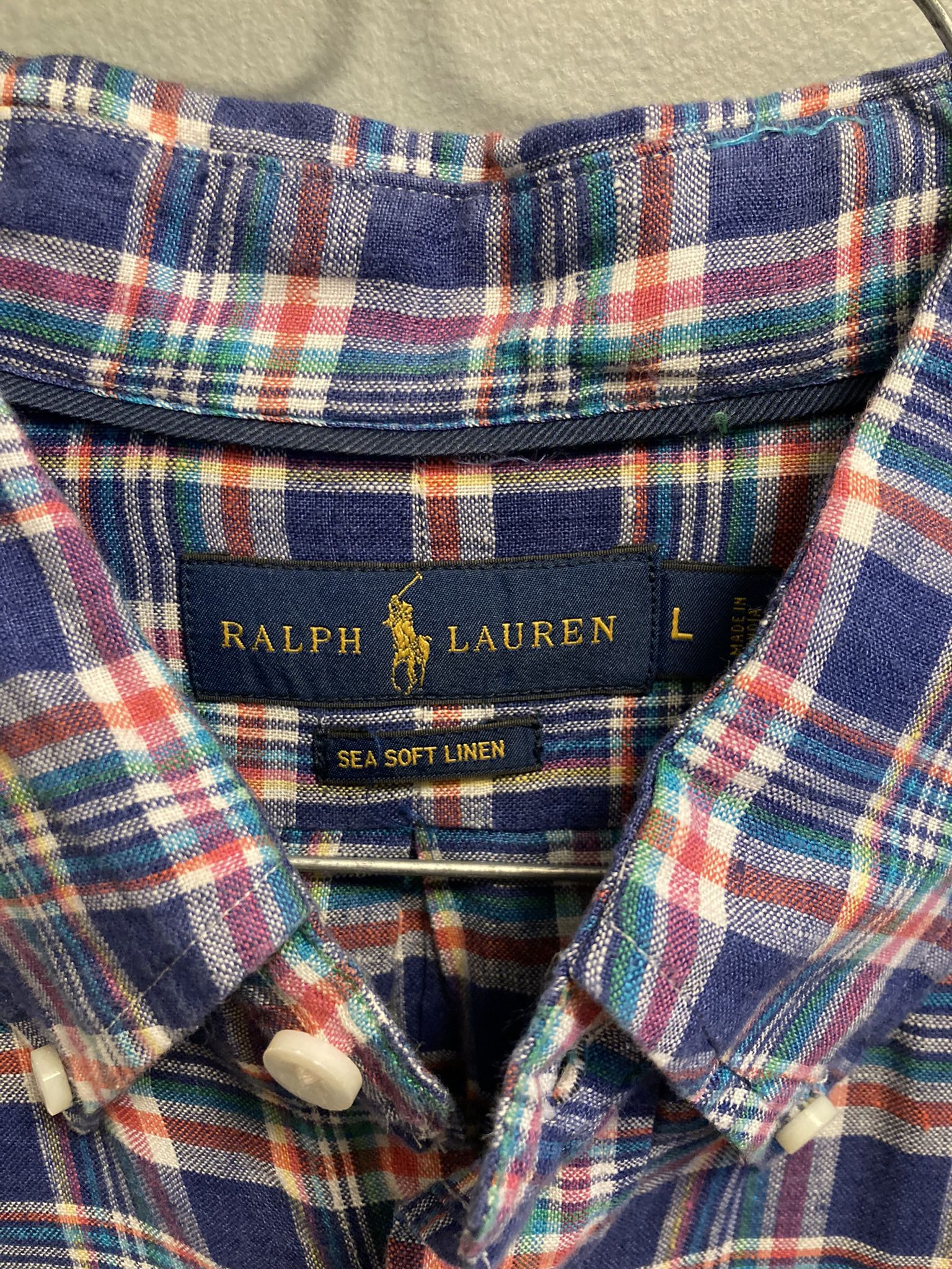 Men’s Ralph, Lauren Linen Shirt, Large, Like New 