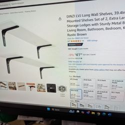 2 Boxes of 2-40" White Wall Shelves 
