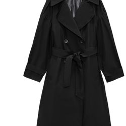 Zara belted black trench coat 