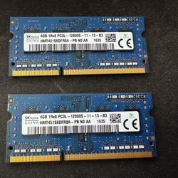 SK HYNIX 8GB (2x4GB) 2Rx8 PC3-12800S DDR3 SODIMM Laptop Memory RAM GREAT WORKING