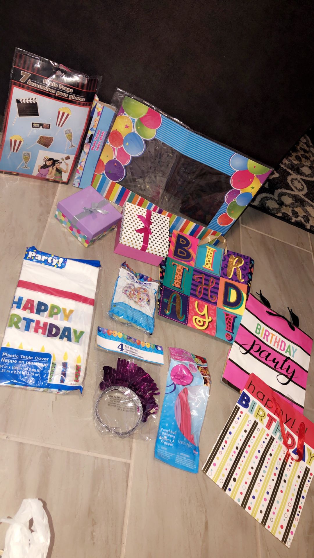 Birthday bags/boxes + misc