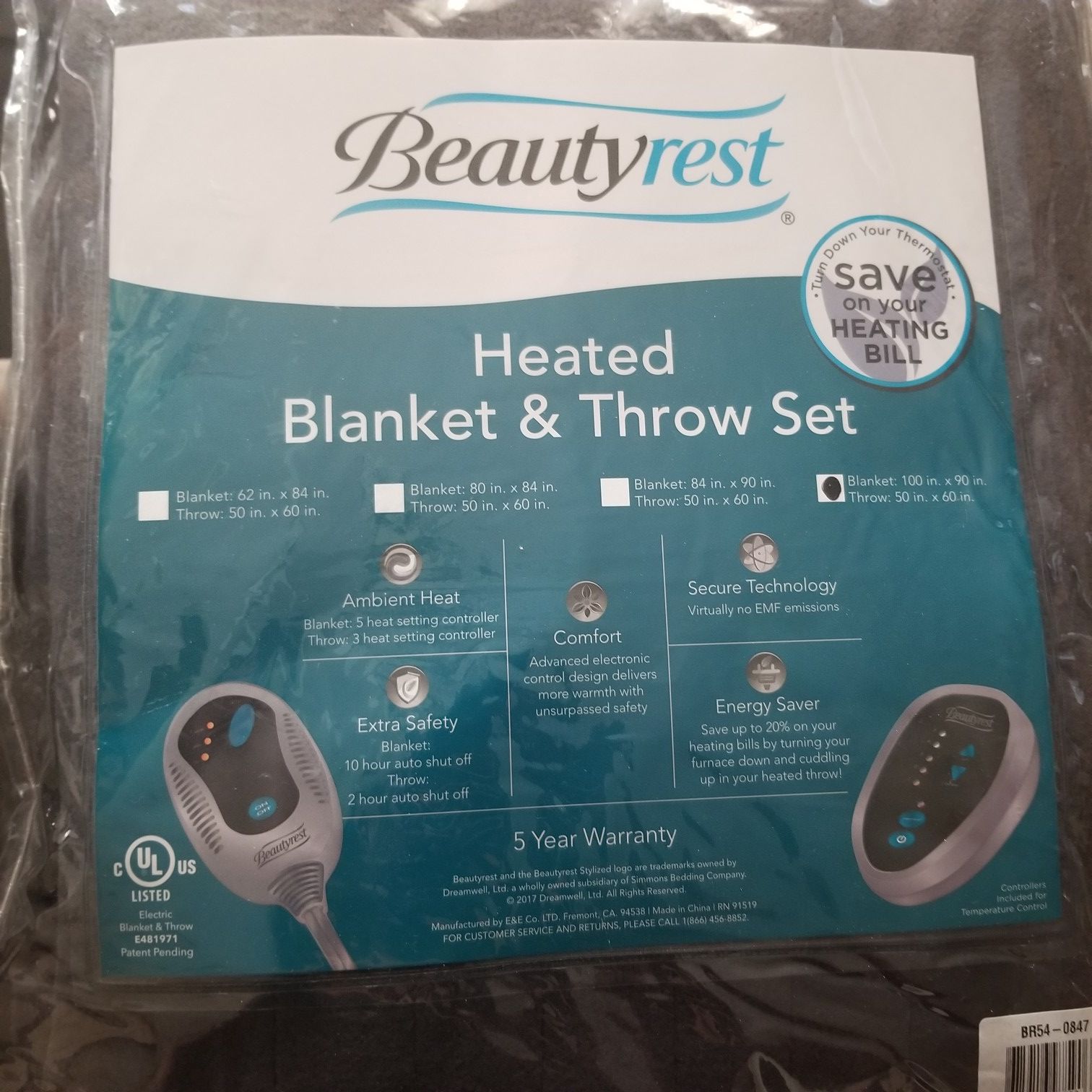 BeautyRest Heated Blanket and Throw set