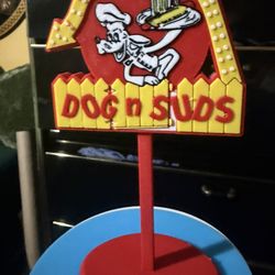 Mini dog n suds sign 3 1/2 x 6 1/2 ours was Streamwood location 