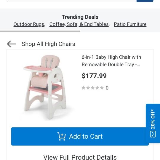 Pink Baby Highchair Retail $178