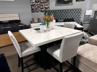 Elegant marble dining table set! $899 🤍✨