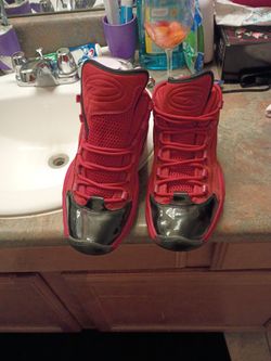 Red and Black Leather Reekboks