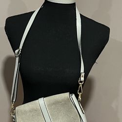 Suede and Leather Crossbody Bag - MADE IN ITALY
