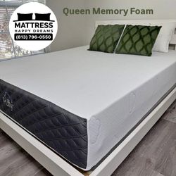 Queen Size Mattress Memory Foam Puffy Of 12” Inches Thick Firm New From Factory Wrapped in Plastic Same Day Delivery 🚚 