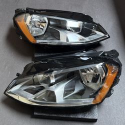 Pair Volkswagen VW Golf 2014-2017 GTI Headlights Lamps Set Halogen Driver Passenger Side