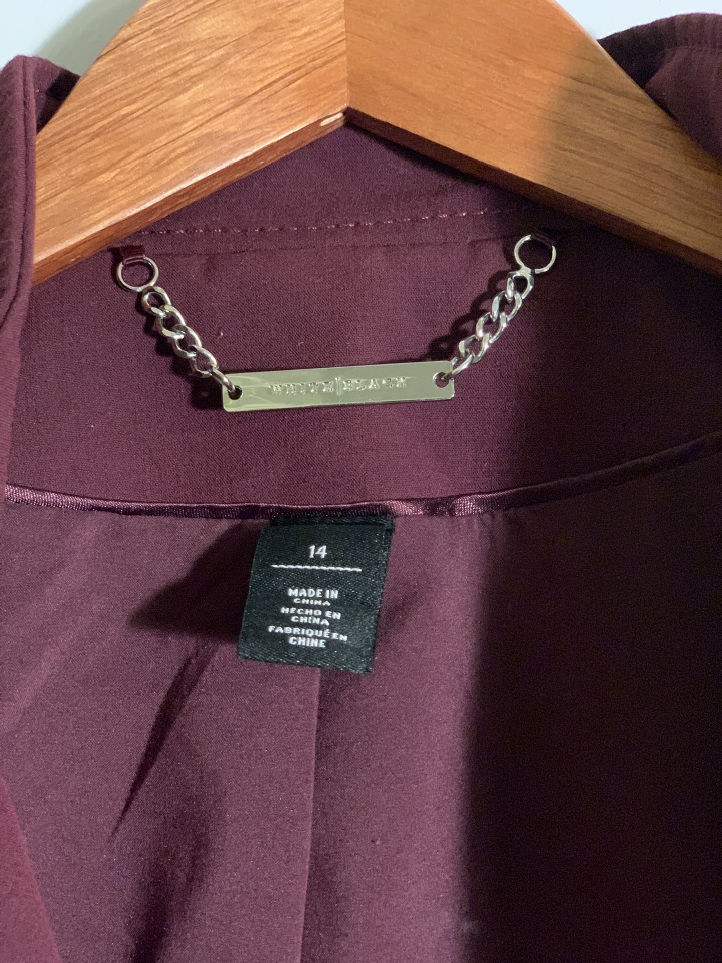 White|Black purple jacket size 14
