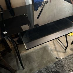 Glass Top Black Desk