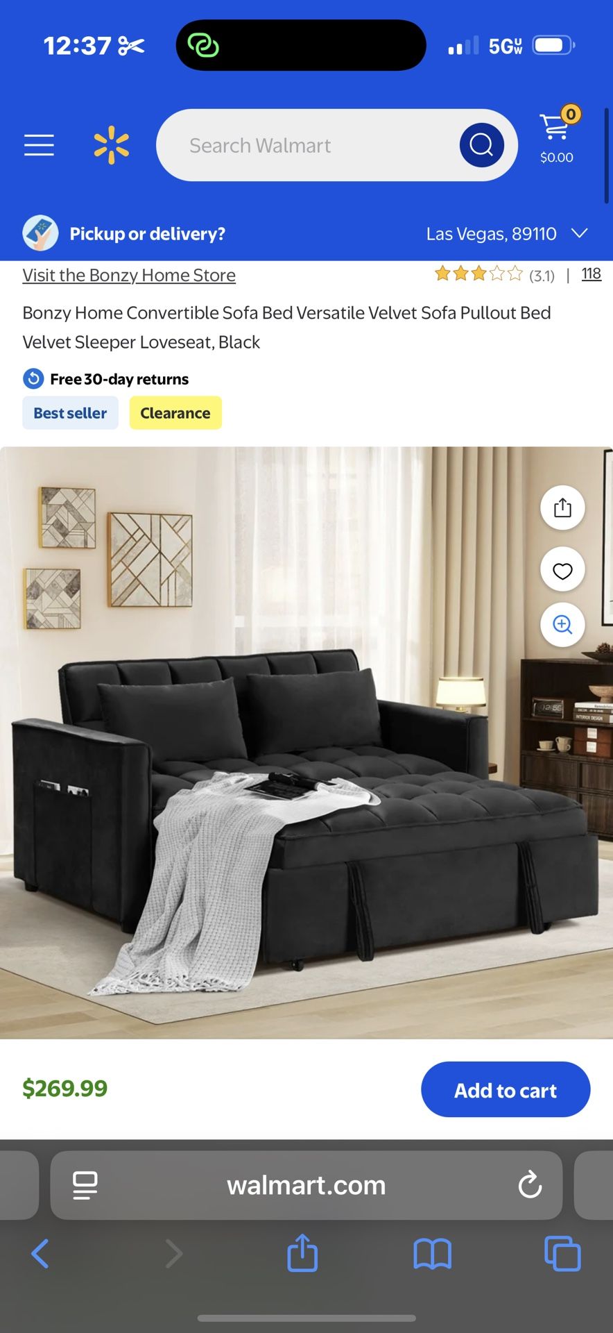 Black Sofa Pullout Bed 