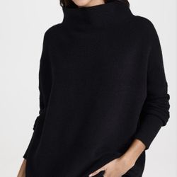 NWT Free People Ottoman Slouchy Black Oversized Ribbed Sweater, size S