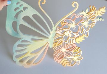 Resin Butterfly Floral Wall Art Decor