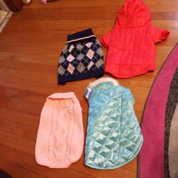 2 Puff Jackets And 2 Sweaters