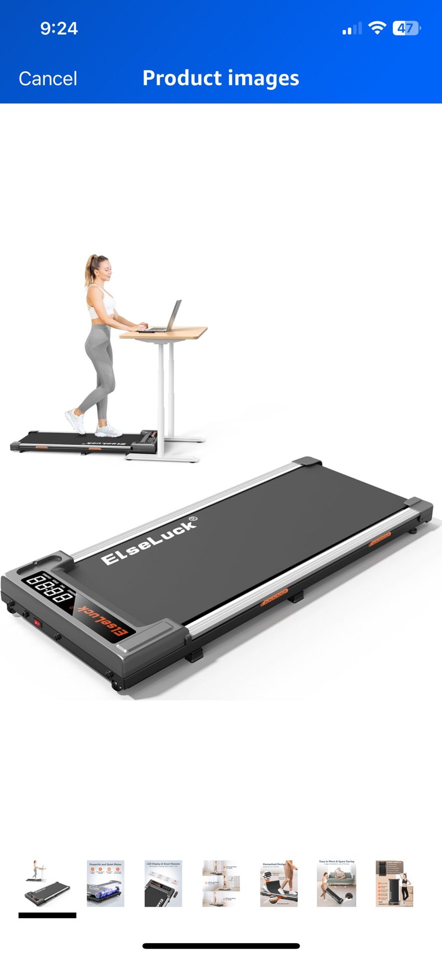 Elseluck Walking Pad, Under Desk Treadmill for Home Office, 2 in 1 Portable Walking Treadmill with Remote Control, Walking Jogging Machine in LED Disp