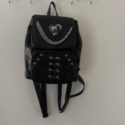 Goth Core Black Drawstring Backpack