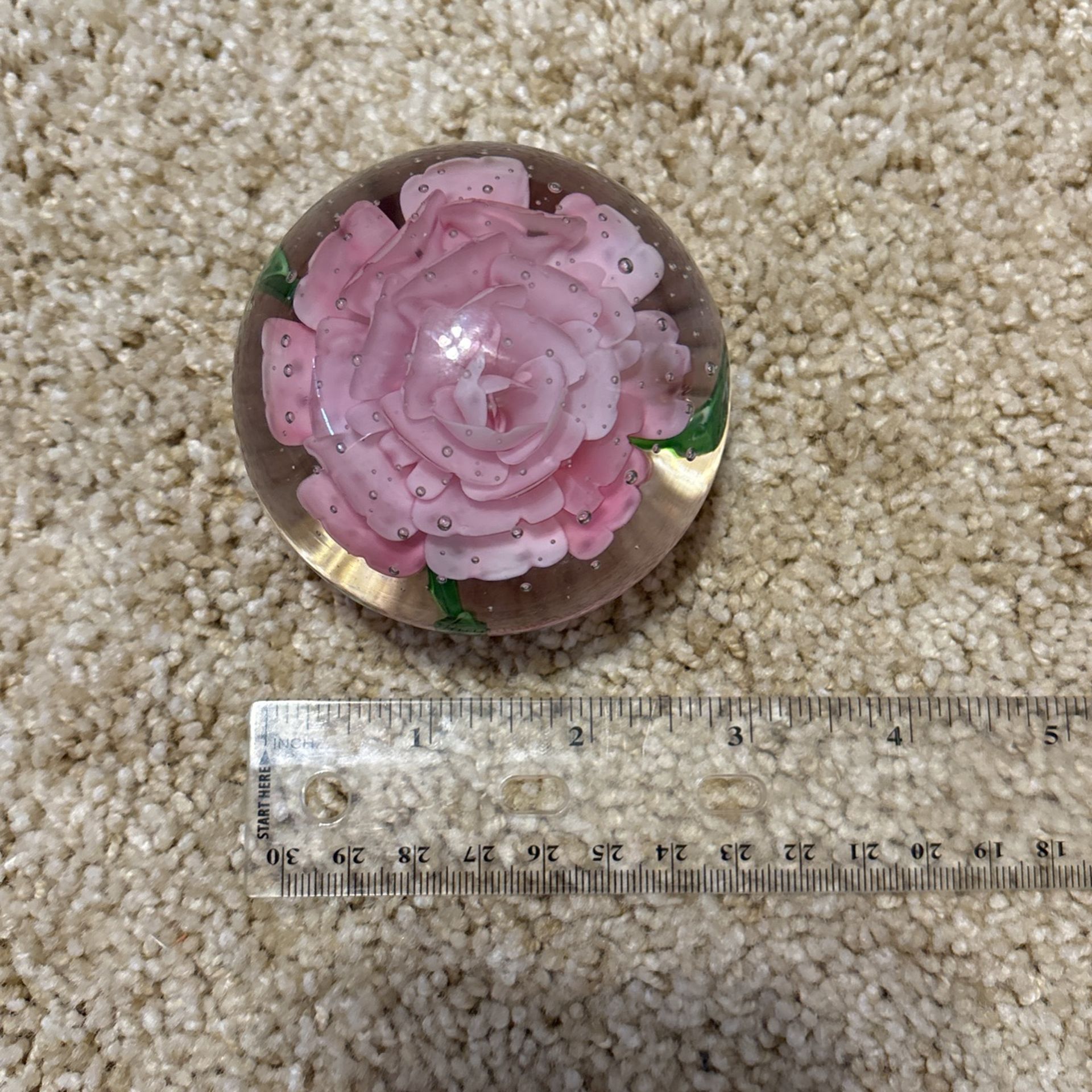 Pink flower paperweight