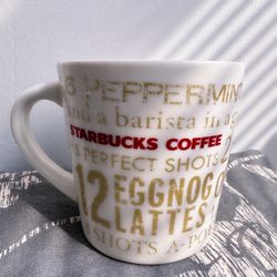 Vintage Starbucks 12 Days of Christmas drinks mug (2008)