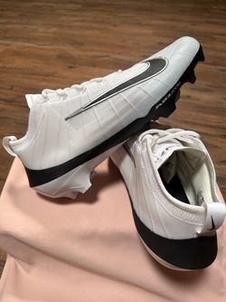 Nike Vapor Elite 1 "White/Metallic Silver” Men's Football Cleats - Wide Fit!! (Sizes Available:  11.5 (Wide), 12 (Wide), 12.5 (Wide), 13 (Wide), 14( W