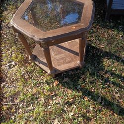 Octagon Glass Table- $30