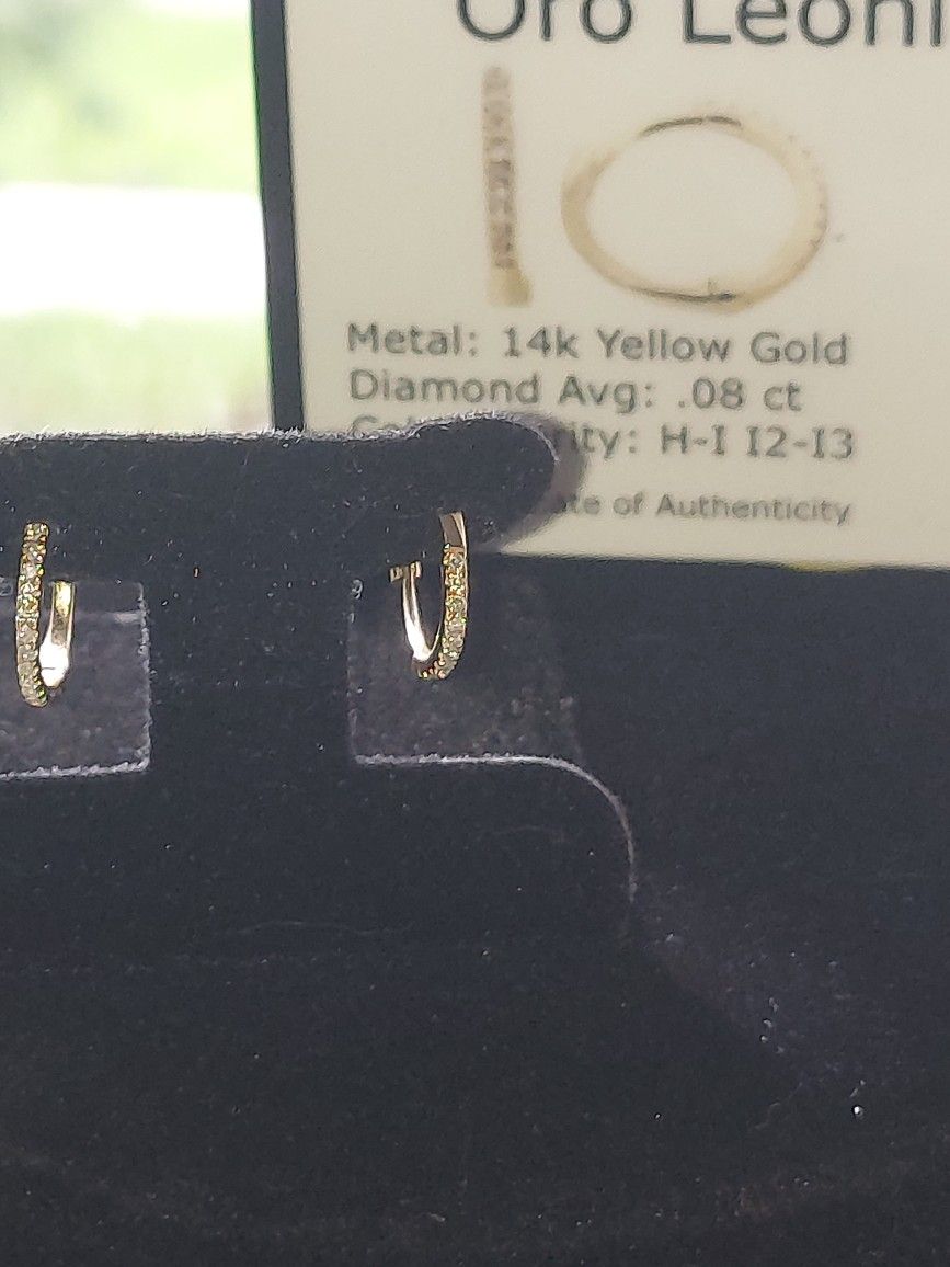 Earrings Hoggies 14k With Real Diamonds