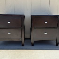 Matching Dark Brown Nightstands (Set of 2)