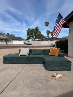Green foam sofa ( delivery available )￼