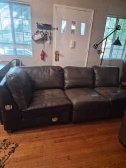 part of Genuine leather couch